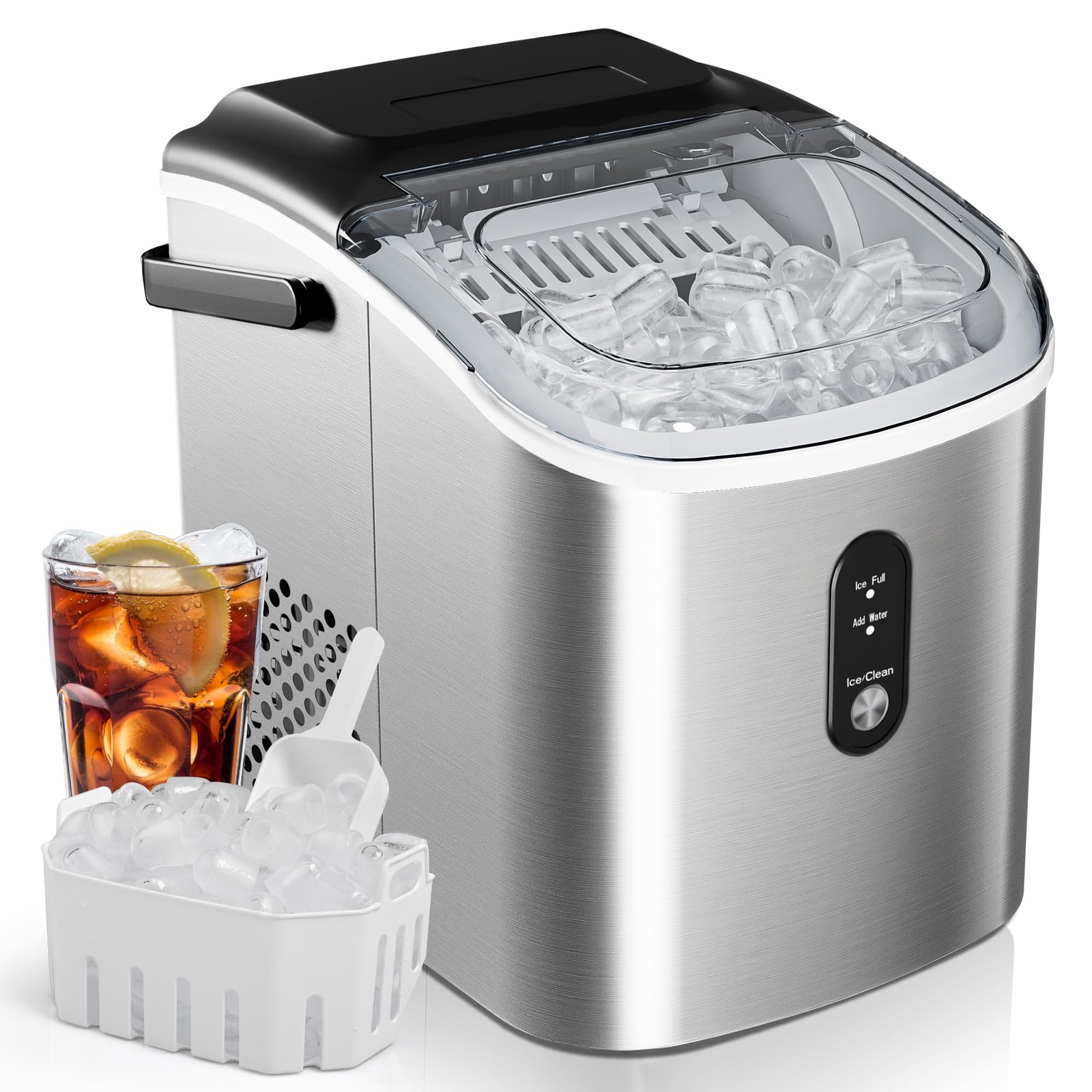 EUHOMY Portable Countertop Ice Maker 26.5lbs Daily Output with Easy-Carry Handle for Home Office or Travel-image
