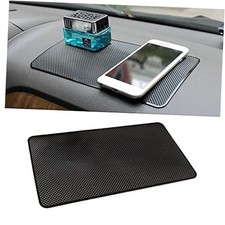 Car Dashboard Anti-Slip Rubber Pad, 10.6"x 5.9" Universal Non-Slip Black/Grid