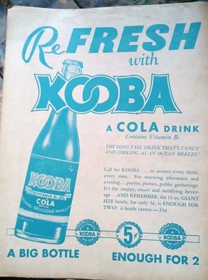 Fresh  Magazine November Issue 1940 Volume 1 Number 1, Kooba Cola Ad On Back Cvr