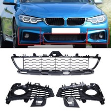 Front Bumper Fog Light Race Grille Black For BMW 4 Series F32 F33 F36 M Sport