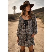 Denim & Supply Ralph Lauren Blouson Dress Cottagecore Weaternwear Size Small NWT