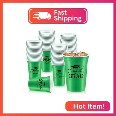 Yinder 48 Pcs Disposable Graduation Party Plastic Cups, 16 oz Graduations Decora