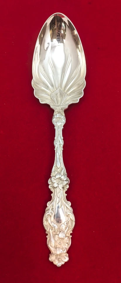 古董百合 Whiting Manufacturing Co. Sterlin 银色 9 英寸沙拉勺子 — 第 2/4 张图片