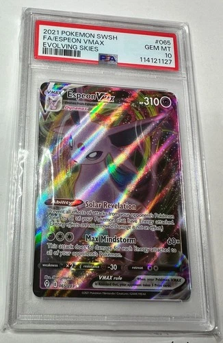 2021 Pokémon SWSH FA Espeon VMAX Evolving Skies 065/203 PSA 10