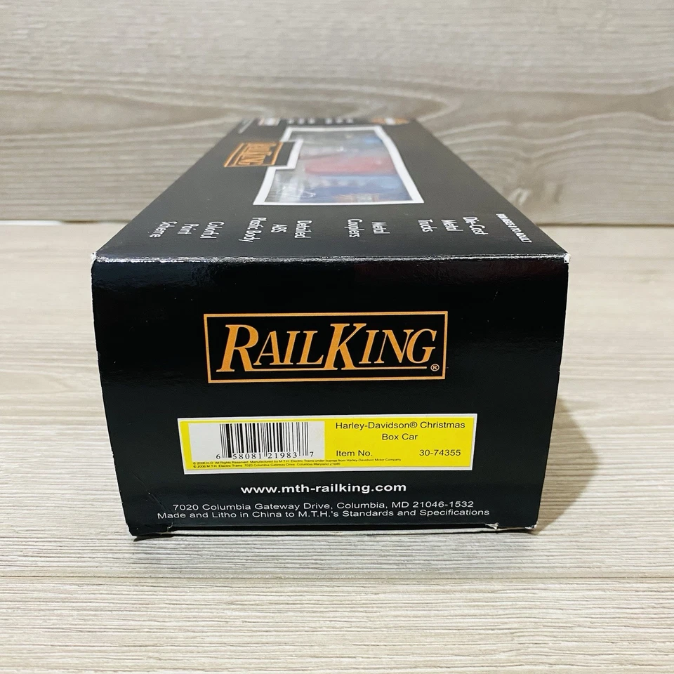 Harley-Davidson Motorcycles MTH RailKing 30-74355 Christmas Box Car NIB - Image 3 of 4