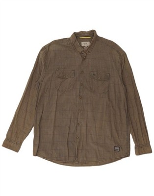 CAMEL ACTIVE Herren Hemd Regular Fit XL Khaki Kariert Baumwolle CK19