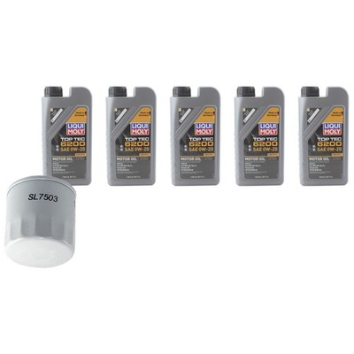 5L Liqui Moly Top Tec 6200 0W20 Wix Engine Oil Change Kit for Jetta Taos DNKA