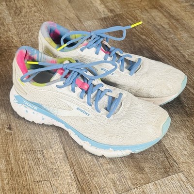 Brooks Trace 2 Running Shoes Men Size 10 Paint Splat Neutral Cushioned Sneaker