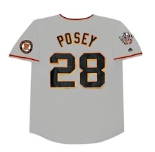 Buster Posey 2010 San Francisco Giants World Series Grey Road Jersey Men’s Large