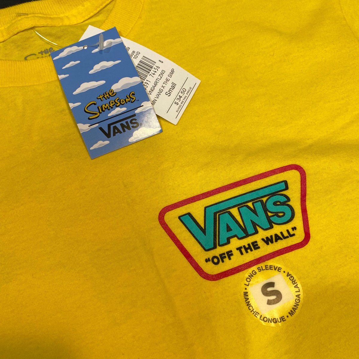Tシャツ Vans x The Simpsons Shirt Mens Small Yellow Long Sleeve Krusty