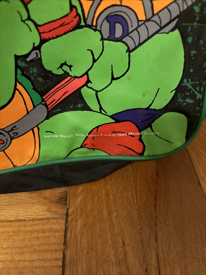 Vintage 1989 TMNT Teenage Mutant Ninja Turtles Duffle Messenger Bag FREE SHIP - Image 4 of 4