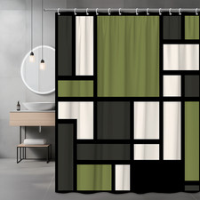 Modern Green and Black Shower Curtain for Stylish Bathrooms