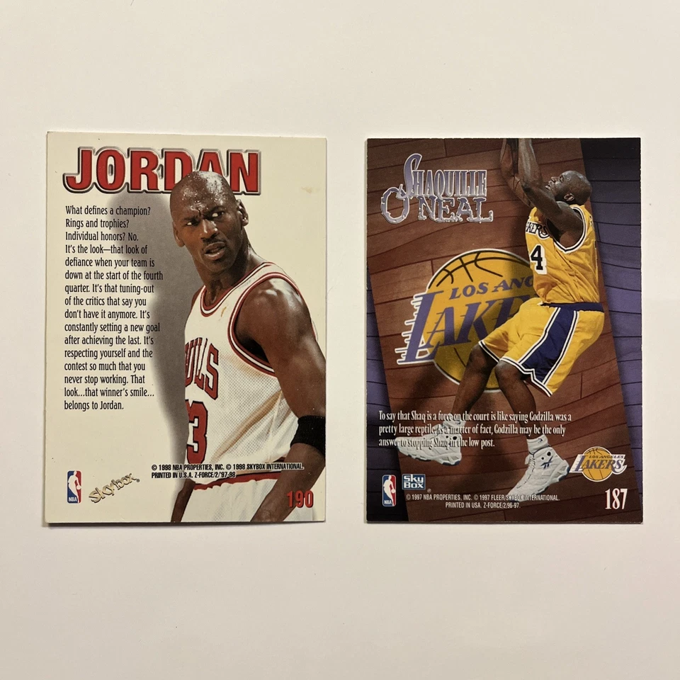 1996-97 Skybox Z Force - Michael Jordan and Shaquille O'Neal  Combo - Image 2 of 2