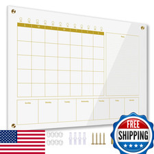 Marribol Glass 3-1 Golden Monthly Dry Erase Calendar Whiteboard For Wall24X