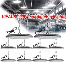 10Pcs 500W UFO Led High Bay Light Commercial Industrial Warehouse Garage Light
