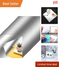 30 Pieces Self-Adhesive Flexible Mirror Sheets for Elegant Home Decor – 12x12 In