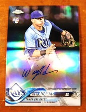 2018 Topps Chrome WILLY ADAMES Silver Refractor/499 Autograph Rookie Card #RA-WA. rookie card picture