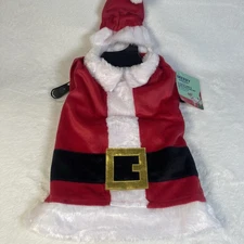 Petco Merry Makings Dog Santa Costume 2-Piece Plush Suit w/ Hat Size M ~ NWT