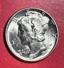 1941 Choice Uncirculated US Mercury SILVER Dime "Philadelphia" Mint! FSB! Coin!