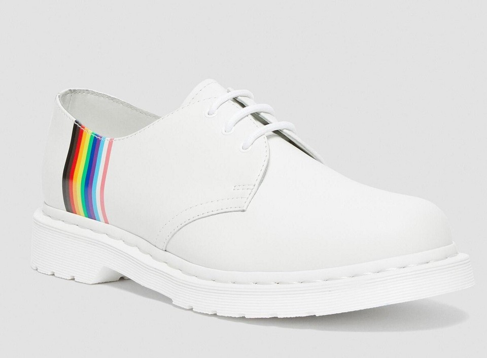 Dr. Martens Pride Rainbow Oxford Leather Derby Unisex Shoes Womens Size