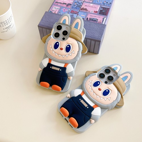 Coque téléphone souple caoutchouc 3D Labubu pour iPhone 16 Pro Max 15 14 13 12 dessin animé - Photo 6 sur 29