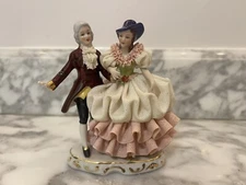 Vintage Dresden Lace Karl-Heinz Klette Dancing Courting Couple Germany