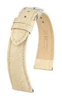 Hirsch Aristocrat 16 mm beige watch strap, length M