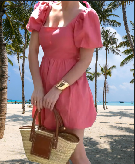 women's stretch belt for dresses CTM One Size Raffia with SeaShell Buckle Color:LapisBlue (Navy) THE NILE DROP 3 Lisa Mini Dress ~ These wide belts for
