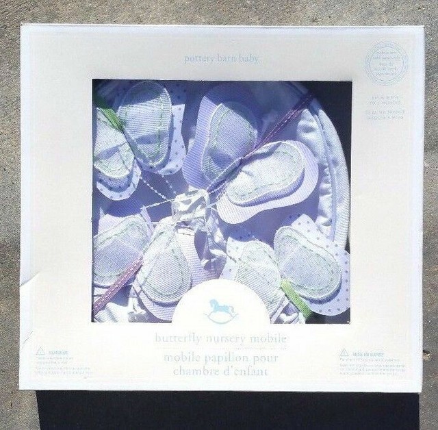 Pottery Barn Kids Purple Butterfly Nursery Crib Mobile For Sale