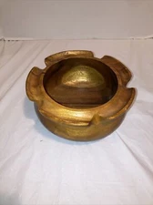VTG Round Wood Ashtray Pipe Holder Approximately 8” Diameter