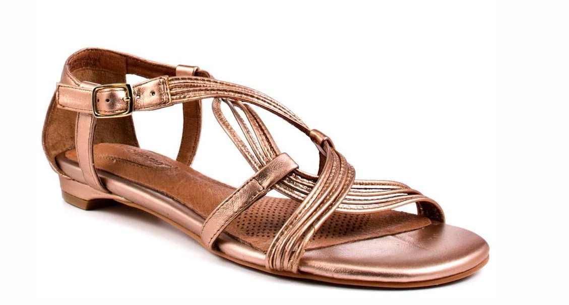 Corso Como Future Genuine Leather Rose Gold Metallic Strap Sandals EU 37 UK 4.5