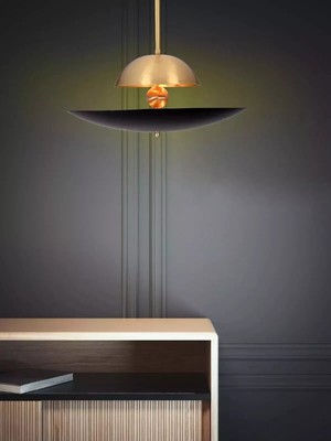 3 Light Elegant Brass Sunrise Pendant Light Mid Century Modern Ceiling Lamp