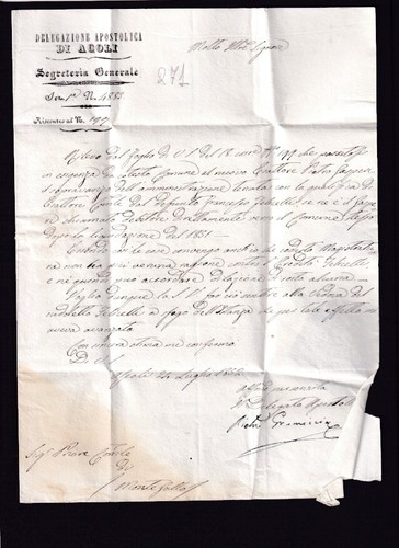 Italy Piceno ASCOLI x3 letters Delegazione Apostolica 1852 (2) & 1854 - Picture 5 of 5