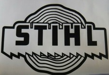 Vintage look 2-1/2" 3-5/8" OLD SCHOOL STIHL sticker Black Custom decal chainsaw