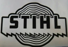 Vintage look 2-1/2" 3-5/8" OLD SCHOOL STIHL sticker Black Custom decal chainsaw 