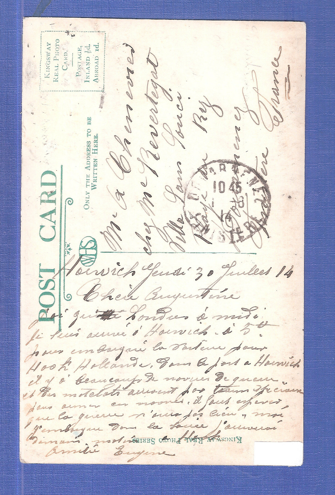 RP Harwich Church Street by WHS Kingsway S1269USED 1914 ESSEX PHOTO