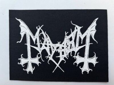 Mayhem Cloth Patch Sew On Badge Black Metal Approx 5.5'' X 4'' (CP189)