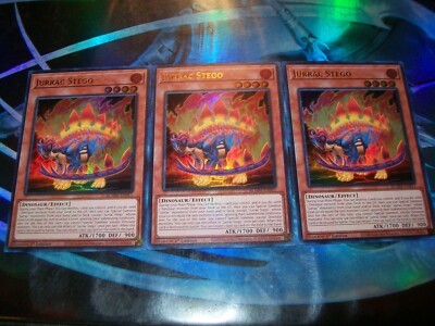 3x Jurrac Stego 1st Edition Ultra Rare BLMM-EN017 Yu-Gi-Oh