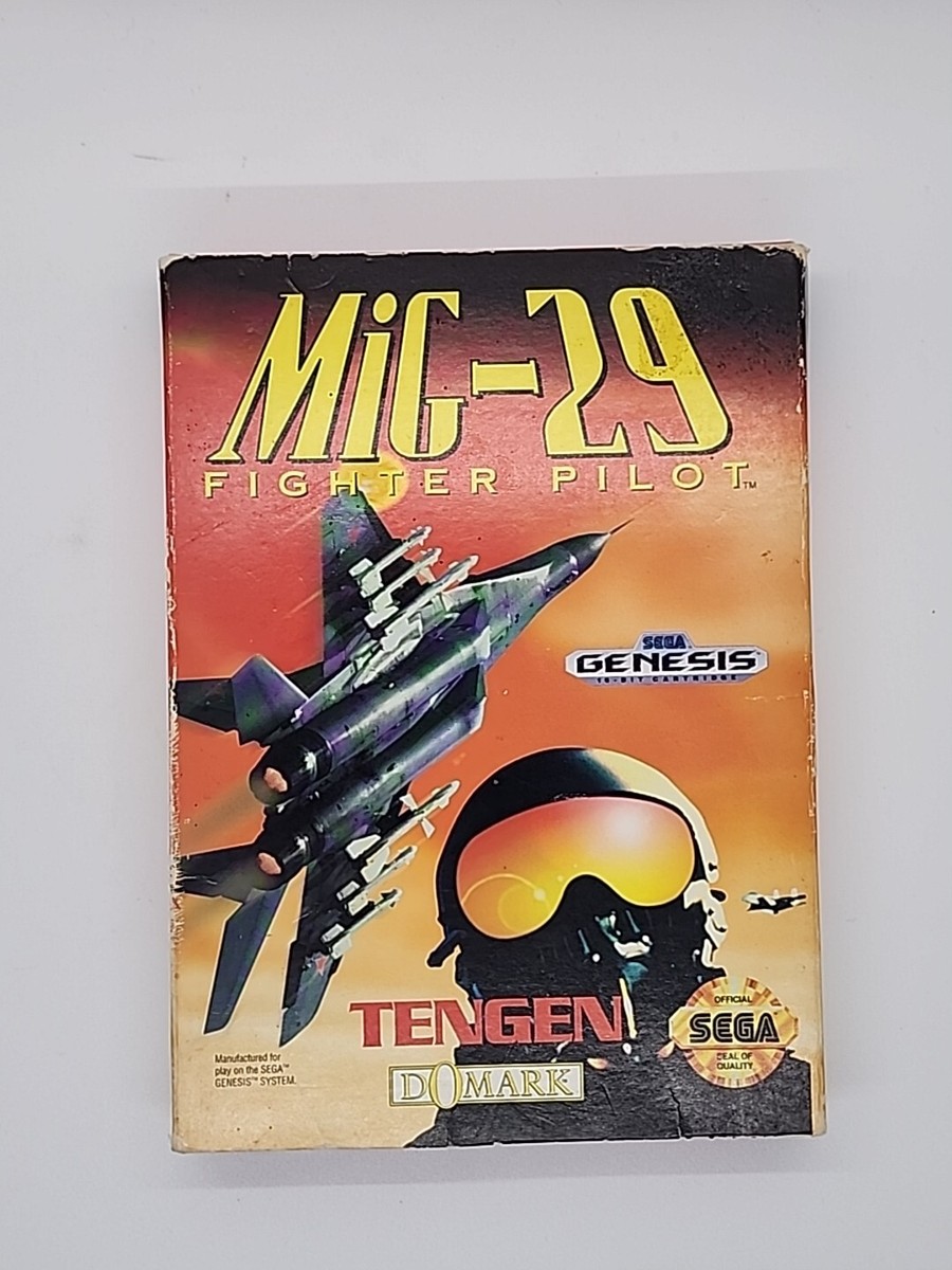 MiG-29 Fighter Pilot (Sega Genesis, 1993) Variant Box, Manual, And
