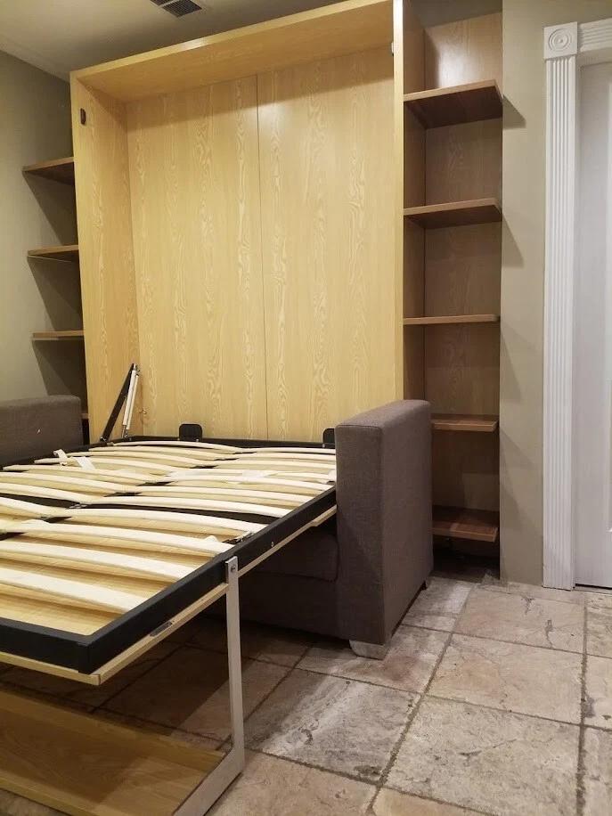 Murphy Queen Size bed wall unit italian design 11 3/4 depth mattress Included - Image 2 of 4