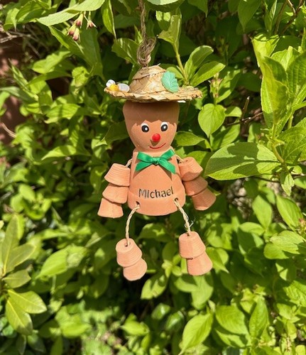 Flower Plant Pot Men Lady Terracotta Bill Ben Garden Ornament Mum personalise - Picture 43 of 95
