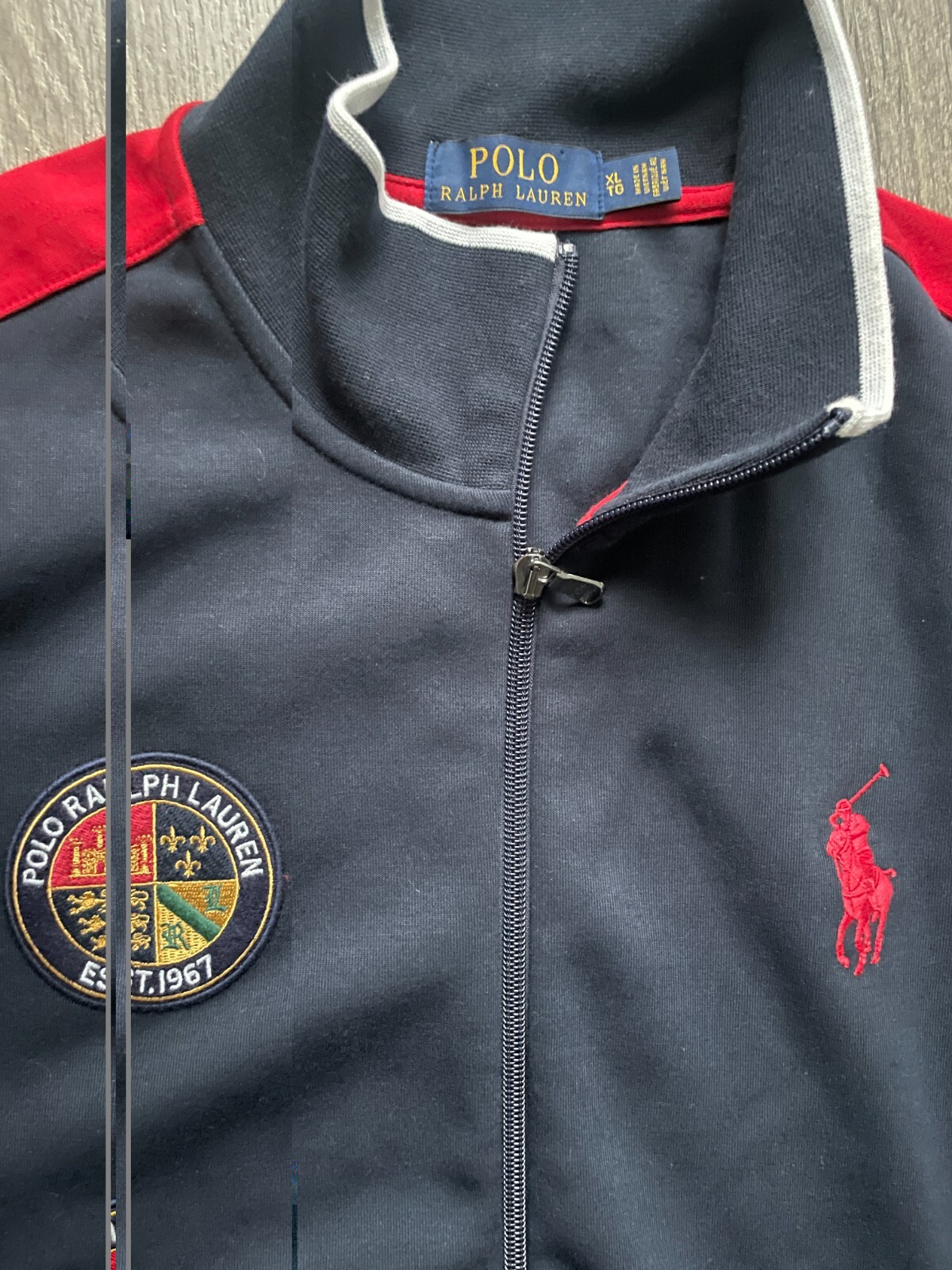 Giacca da pista vintage Polo Ralph Lauren 1967 logo Big Pony taglia XL