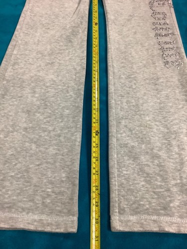 Juicy Couture Heather Grey Zip Up Hoodie Low Rise Straight Leg Pants 26 x 31 XS - Picture 8 of 15