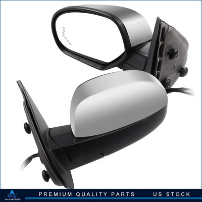 ? Mirrors Power Heated Memory Arrow Signal Chrome Pair For 07-13 GMC Pickup SUV