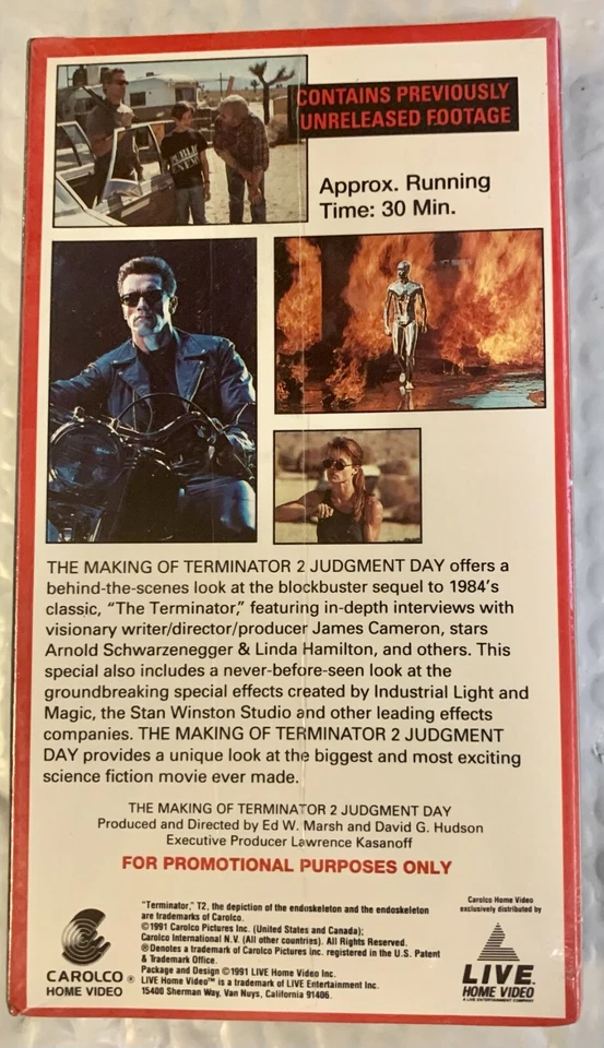 Rare! Making of TERMINATOR 2 JUDGMENT DAY Official Release VHS T2 New - Image 2 of 4
