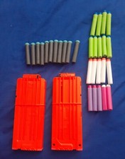 Nerf Dart Gun 12 Round Ammo Magazine Clip Lot of 2 N Strike Elite with 30 darts.