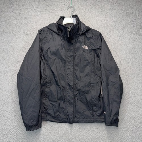 North Face Rain Jacket Womens Medium Black Hyvent Mesh Lined Waterproof Outdoors