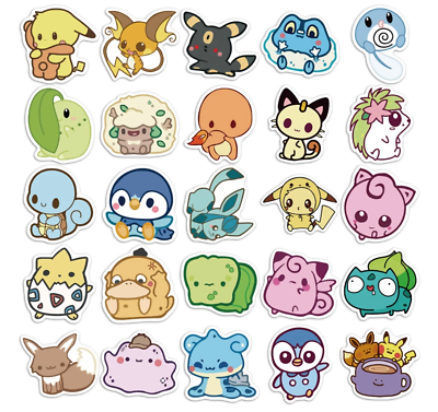 Pokemon Cute Kawaii Chibi Laptop Waterproof Stickers