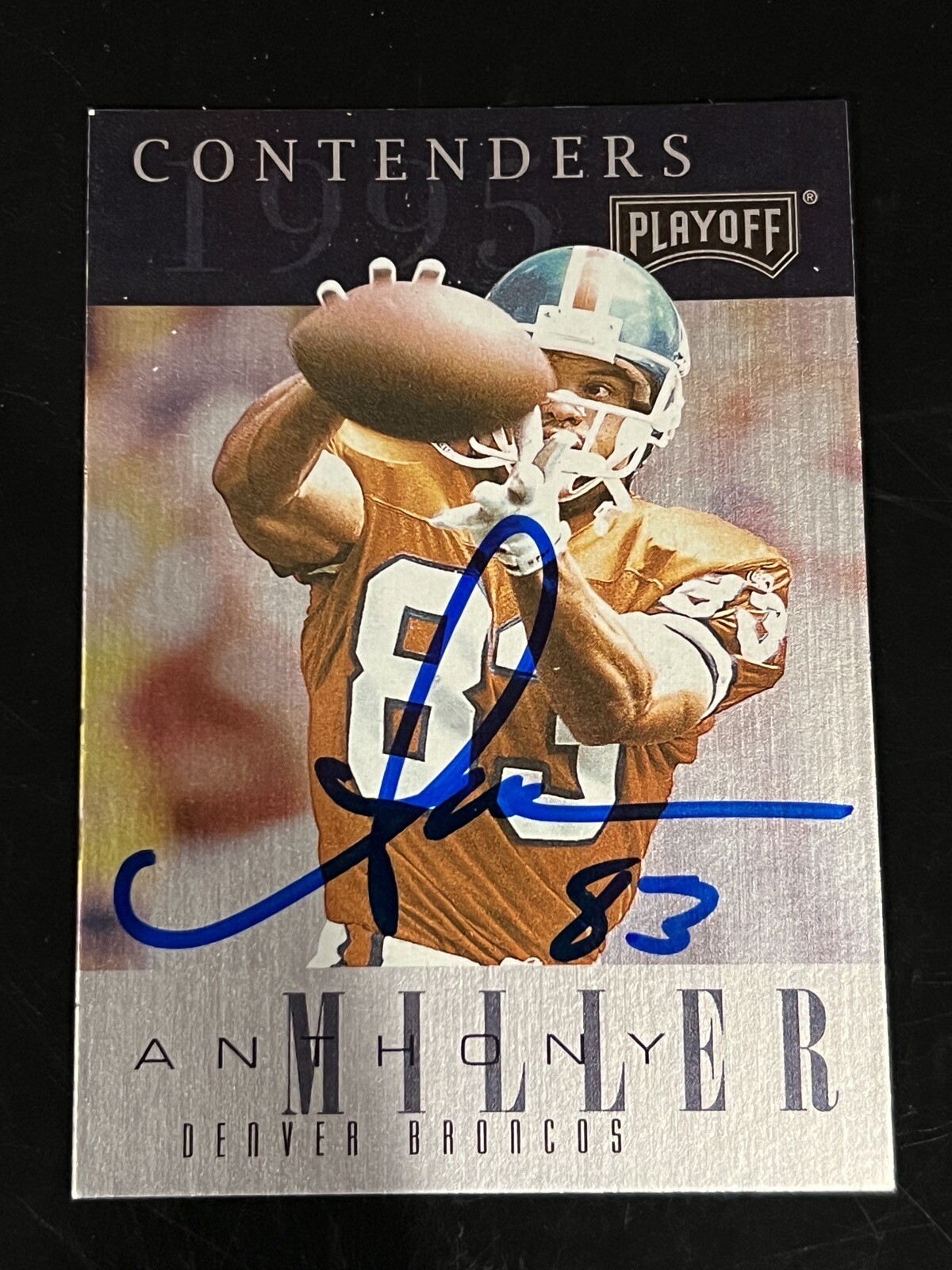 ANTHONY MILLER Signed Autographed Auto 1995 Playoff Contenders 38 Denver Broncos