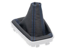 PARA FORD FOCUS 3 FL 2015-2018 CAMBIO DE MARCHAS BOTA POLAINA CUERO COSTURAS AZUL